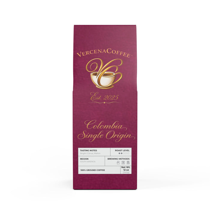 VercenaCoffee Colombia Single Origin Coffee (Light-Medium Roast)